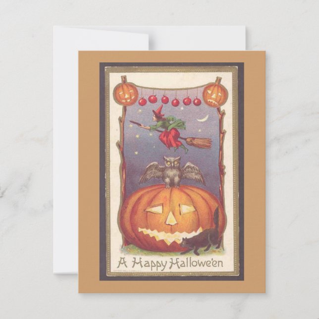 Tu invitación vintage de Halloween (Anverso)