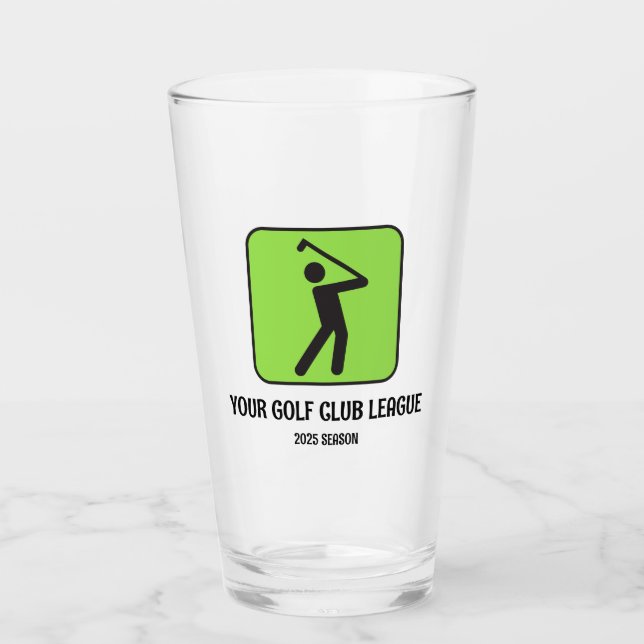Tu Liga de Golf / Tumbler de Vidrio Temporal (Anverso)
