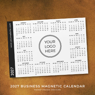 Tu Logo Aquí 2027 Calendario Magnético Blanco
