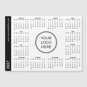 Tu Logo Aquí 2027 Calendario Magnético Blanco