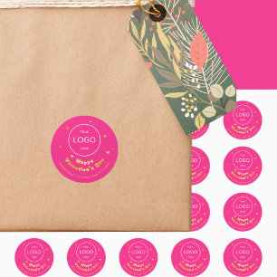 Tu logo feliz Día de San Valentín neón Pegatina ro