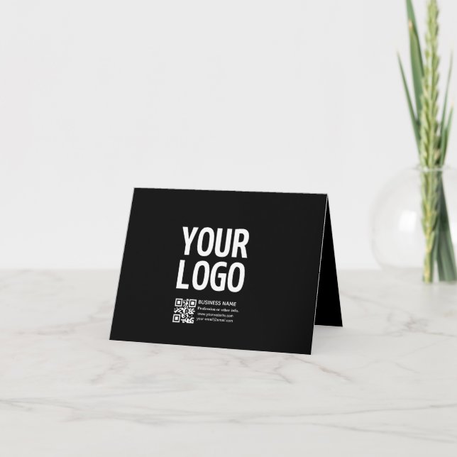 Tu logotipo con código QR editable y texto  (Anverso)