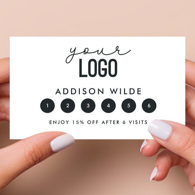 Tu Logotipo Tarjeta De Lealtad Mínima En Blanco Y  (Subido por el creador)