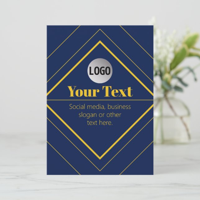 Tu logotipo y plantilla de diseño personalizable (Anverso de pie)