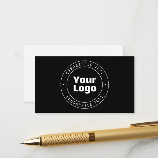 Tu logotipo y plantilla de texto editable | Negro  (Anverso/Reverso In Situ)