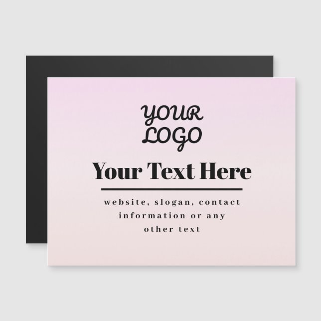 Tu logotipo y texto | Pink & Peach Ombre (Anverso/Reverso)
