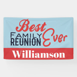 Tu mejor reunión familiar jamás pancarta BBQ azul