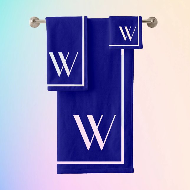 Tu monograma en azul marino y blanco (Subido por el creador)