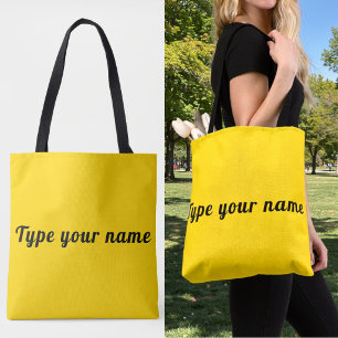 Tu nombre en bolsa de mano amarilla