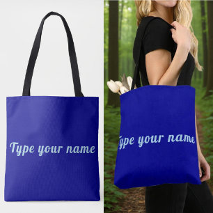 Tu nombre en bolsa de mano azul