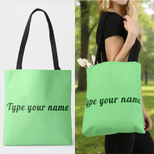 Tu nombre en bolsa de mano de color verde claro
