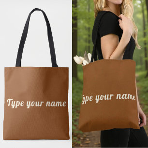 Tu nombre en bolsa de mano marrón