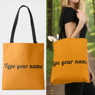 Tu nombre en bolsa de mano naranja