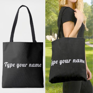 Tu nombre en bolsa de tote negra