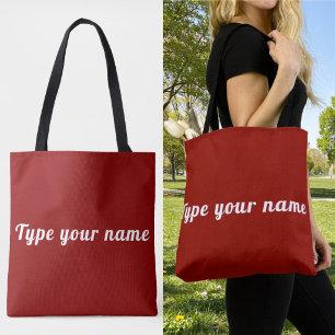 Tu nombre en bolsa tote roja