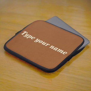Tu nombre en funda para portátil marrón