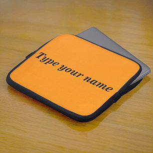 Tu nombre en funda para portátil naranja