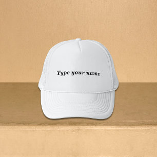 Tu nombre en gorra de camionero blanca