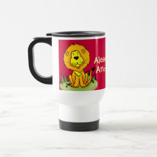"Tu nombre" niños viajes rojos de león / tazas de