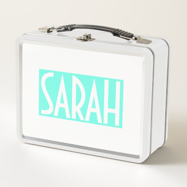 Tu nombre | Texto en negrita sobre Aqua brillante (Anverso)