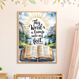 Tu palabra es una lámpara cristiana de arte en la 