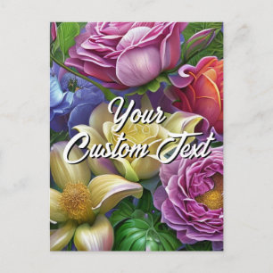 Tu plantilla de flores mixtas de texto personaliza
