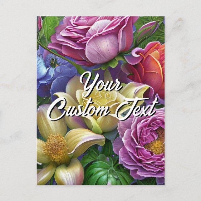 Tu plantilla de flores mixtas de texto personaliza (Anverso)