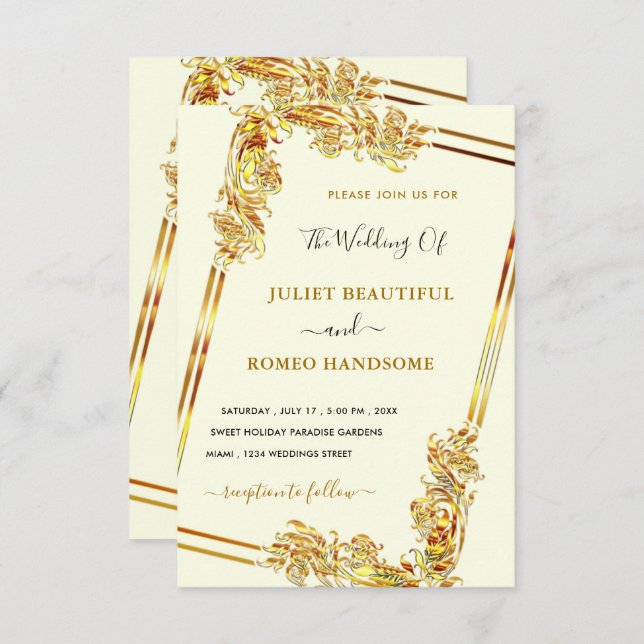 Tu propio arte de diseño enmarcado invitación a la (Anverso / Reverso)