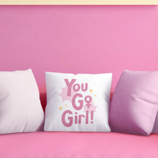 ¡Tú Puedes Chica | Almohada Rosa Inspiradora