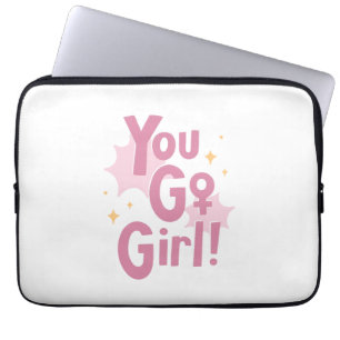 ¡Tú Puedes Chica Bolsa de Electrónicos Rosa Cute