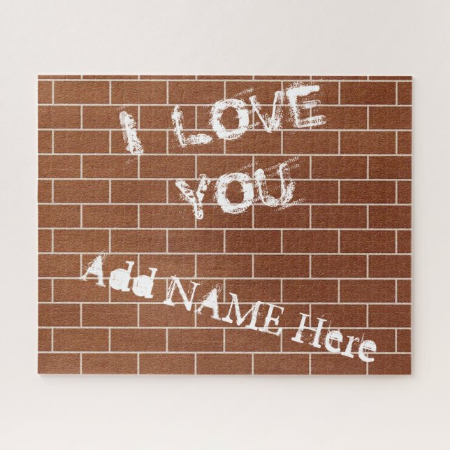 Tu Puzzle De Nombre - Una Pared De Ladrillo - Te A (Horizontal)