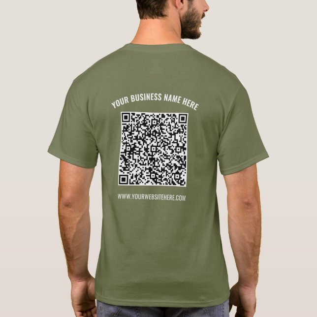 Tu QR Code Scan Nombre Sitio Web Empresa Camiseta (Reverso)