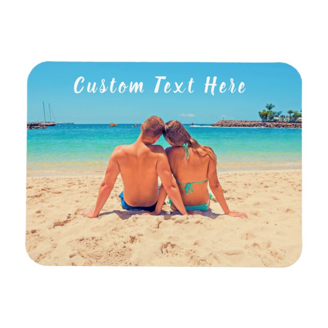 Tu regalo de foto en imán con nombre de texto Pers (Horizontal)