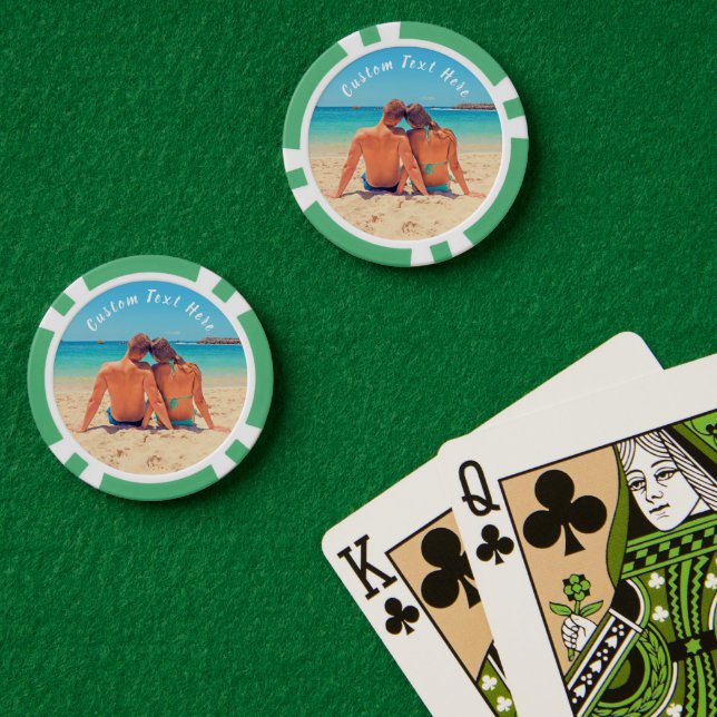 Tu regalo de póquer fotográfico con nombre de text (Mesa de Poker (Doble))