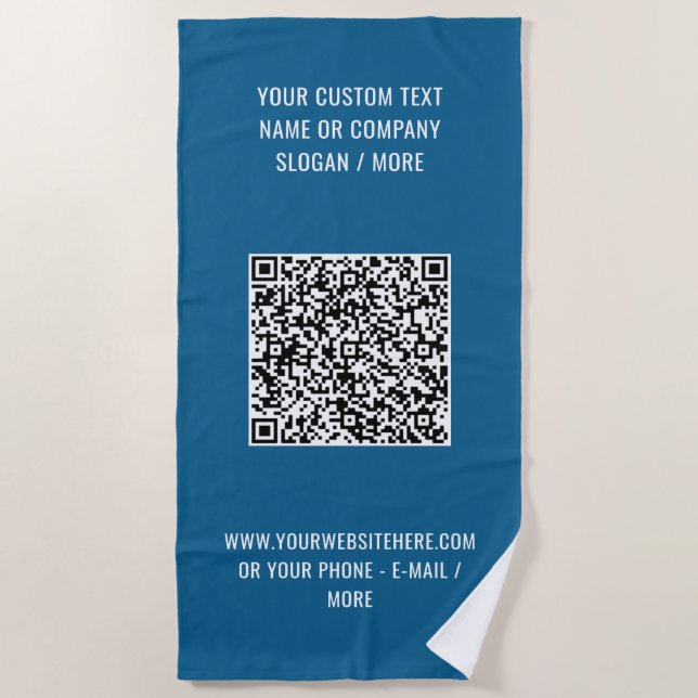 Tu regalo de toalla de playa de QR Code Info Texto (Anverso)