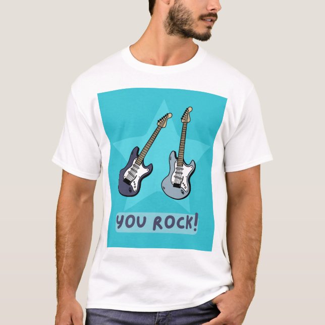 "¡Tú rocas!": camiseta de guitarra (Anverso)