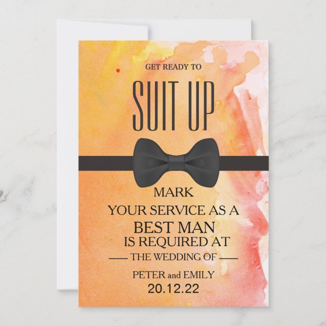 Tu Servicio como Padrino de Boda Invitación (Anverso)
