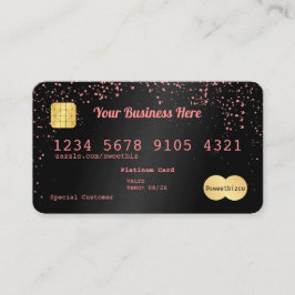 Tu tarjeta de crédito confetti de texto rosa negro