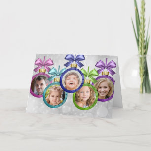 Tu tarjeta de Navidad con 5 fotos ornamentales dob