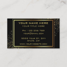 Tu tarjeta de visita Gold Black con texto dorado