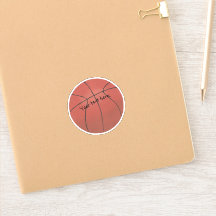 Tu texto aquí, Pegatinas de baloncesto de Vinyl