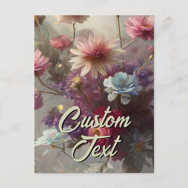 Tu texto personalizado flores mixtas 19 plantilla (Anverso)