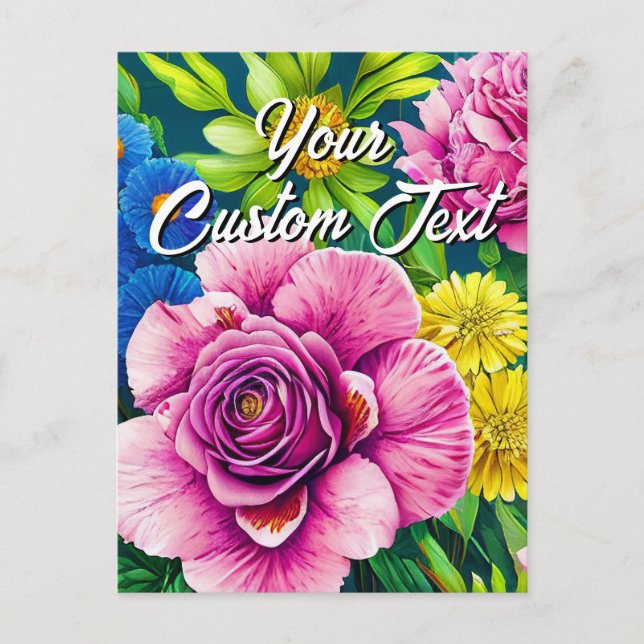 Tu texto personalizado flores mixtas 28 plantilla (Anverso)