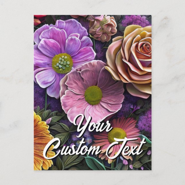 Tu Texto Personalizado Plantilla de Flores Mixtas  (Anverso)