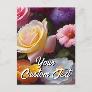 Tu texto personalizado Plantilla de flores mixtas