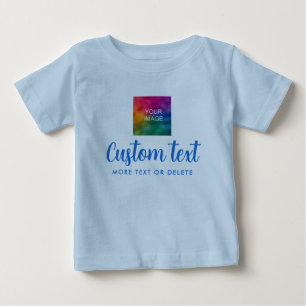 Tu Texto Personalizado Subir Foto Jersey Fino Azul