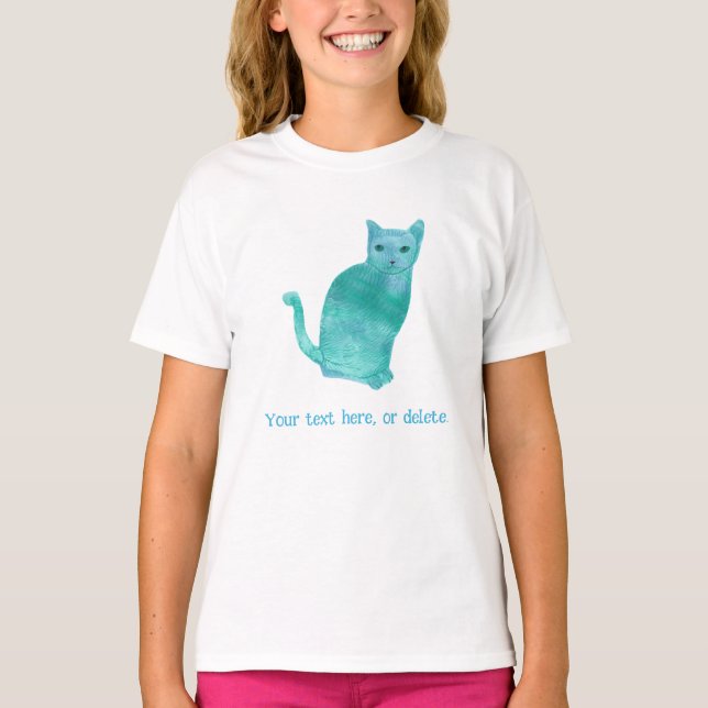 Tu texto Resumen camisetas turquesas para gato (Anverso)