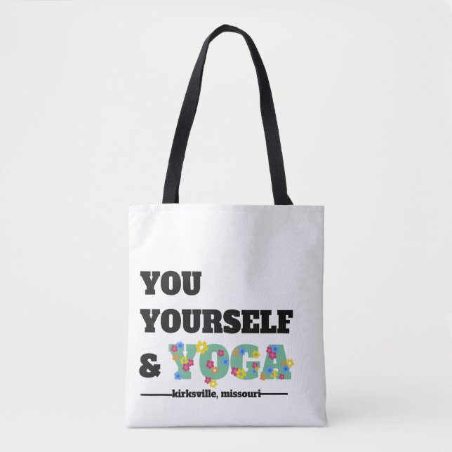 Tú, tú mismo y la bolsa de tote floral de yoga (Anverso)