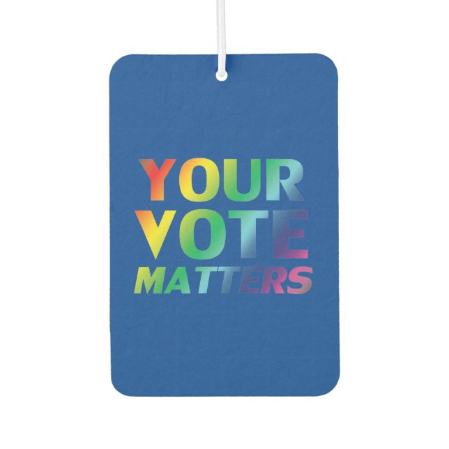 "Tu voto importa" Azul orgullo lgbtq ambientador (Anverso)