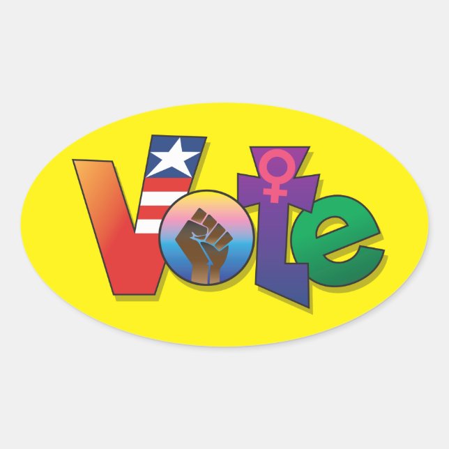 "Tu voto, tu voz" - Personalizado Pegatina Oval (Anverso)